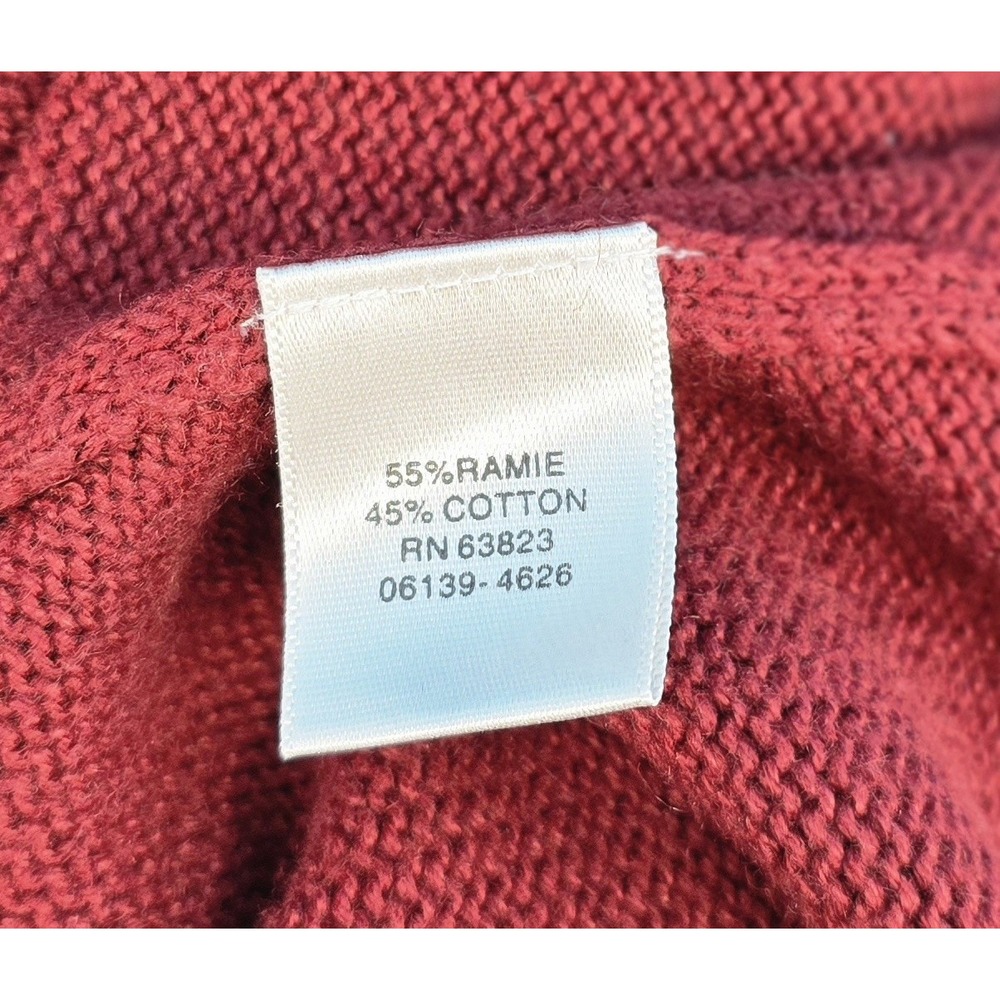 Vtg Christopher Banks Sweater Sz S Rust Red W/Button Detachable Denim Collar Y2K - Picture 5 of 7